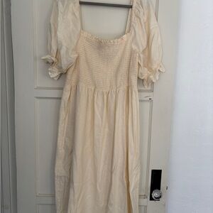 GAP Cream Puff Sleeve Maxi Dress